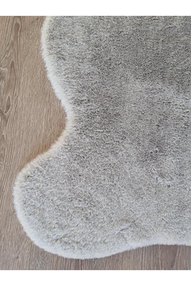 Peluş Post Halı-Açık Gri - 3