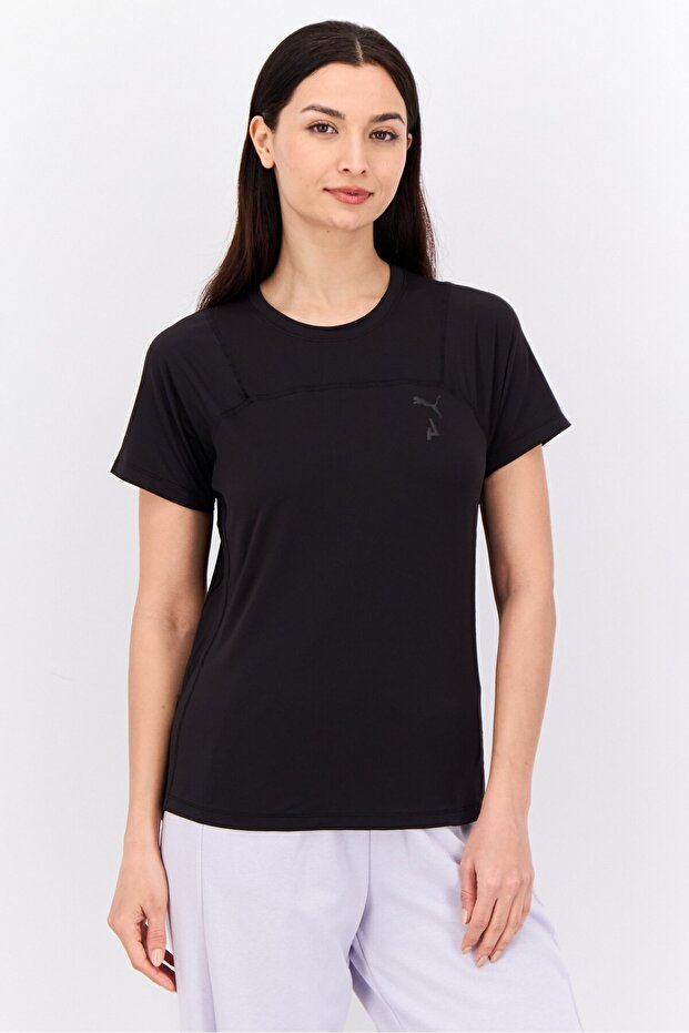 Women Sportswear Fit Short Sleeves Training Top, Black