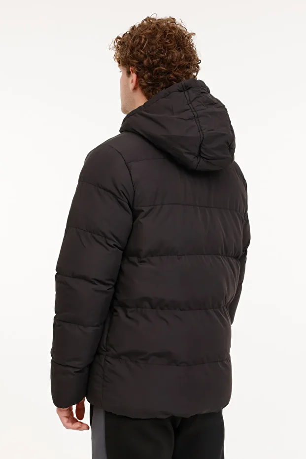 ml Block Coat 4pr Siyah Erkek Kısa Kaban - 2