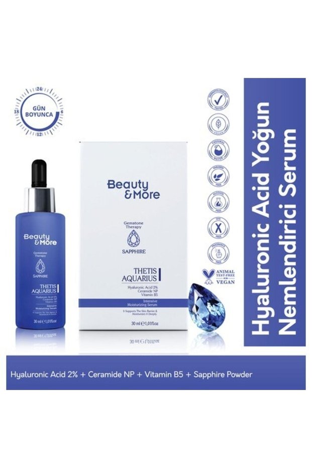 Beauty&more Sapphire Thetis Aquarius Intensive Moisturizing Serum 30 ml Hyaluronic Acid 2% Ceramide Np