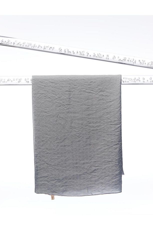 Mini Monogram Jakarlı Viskon Dokuma Şal Gri - 2