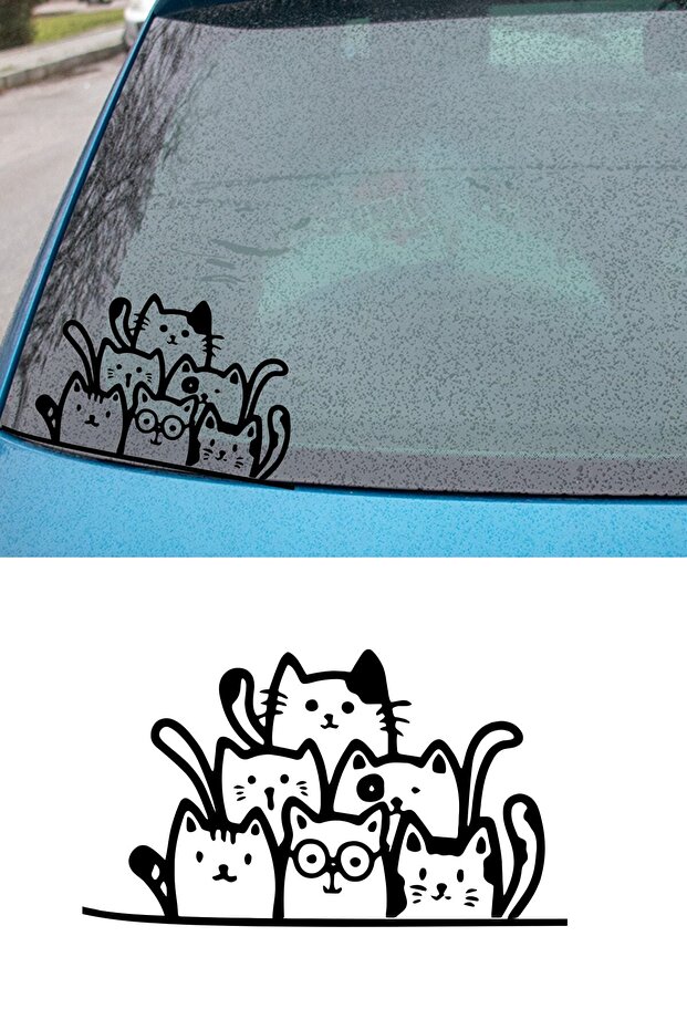 Black Cats Car Sticker - Black Cats Car Decal
