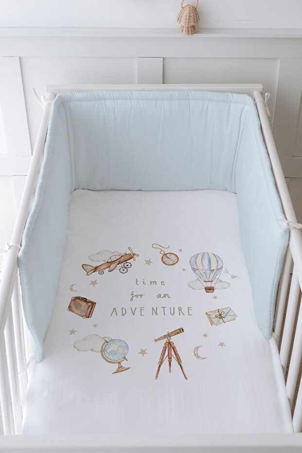 Baby Bedside Protector and Printed Sheet Sleeping Set - Royal Series - Adventure Baby
