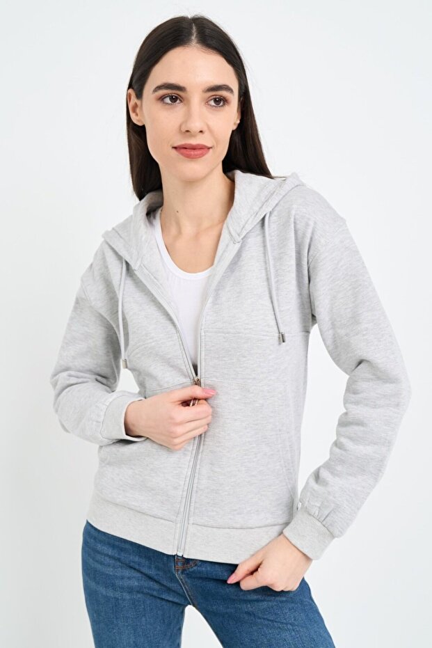 Women's solid-colored sweatshirt - 1
