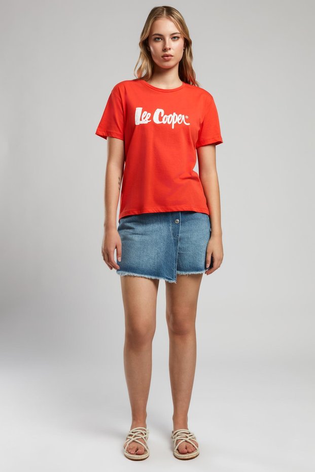 Londonlogo Women's 100% Cotton O Neck T-Shirt Coral