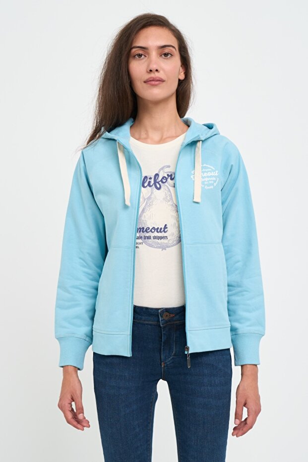 Hanorac dama cu fermoar si gluga - 9