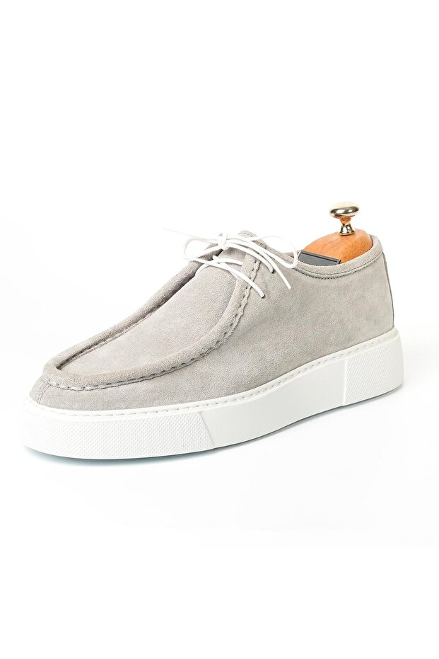 Alviso Longo Model Genuine Leather Men's Gray Casual Shoes
