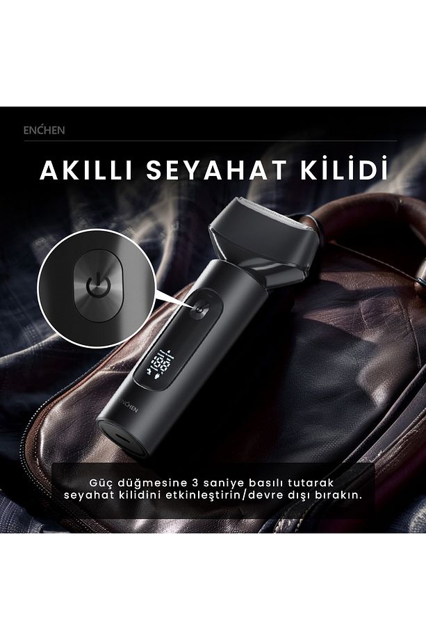 MS001 Siyah Dijital Ekranlı Ultra Yakın Kesim Folyo Başlıklı Şarjlı Tıraş Makinesi - 6