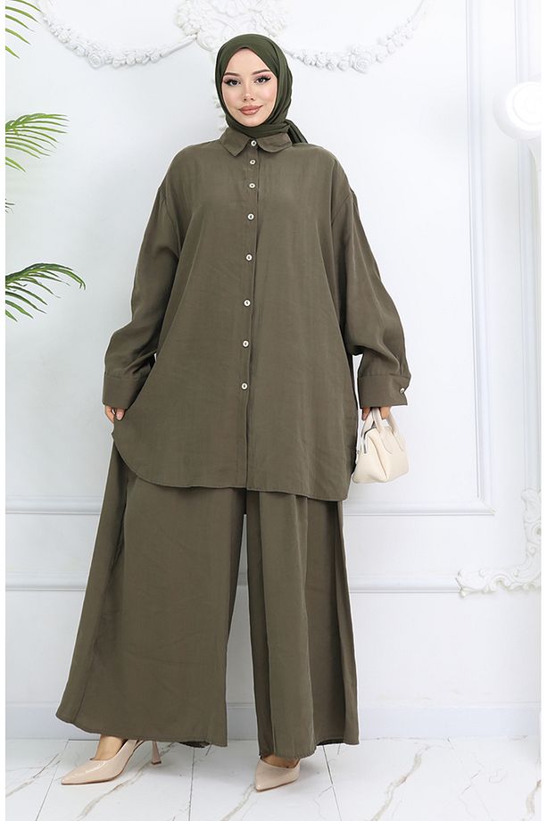 Tunik Pantolon İkili Takım 4065-08 Haki - 1