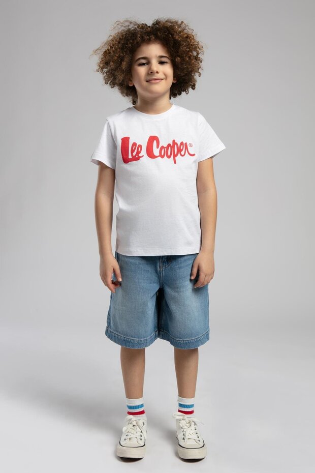 Londonlogo Boys' 100% Cotton T-Shirt White-K