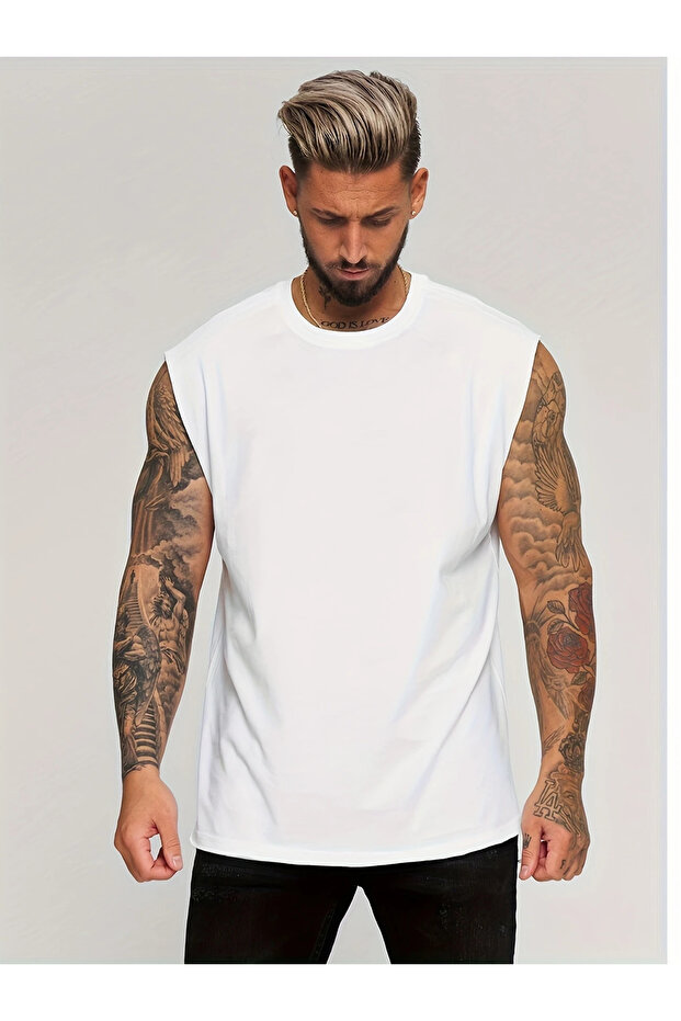 Quick Dry Y-Back Tank Top for Men, Breathable High-Elastic Collarless Sleeveless T-Shirt, Sports