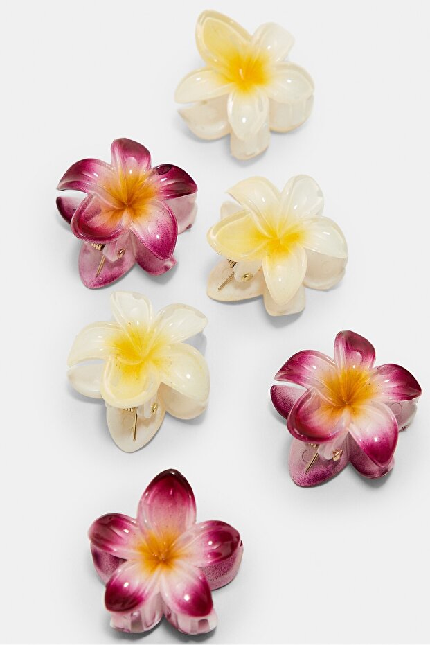 6'lı mini çiçek toka seti - 3