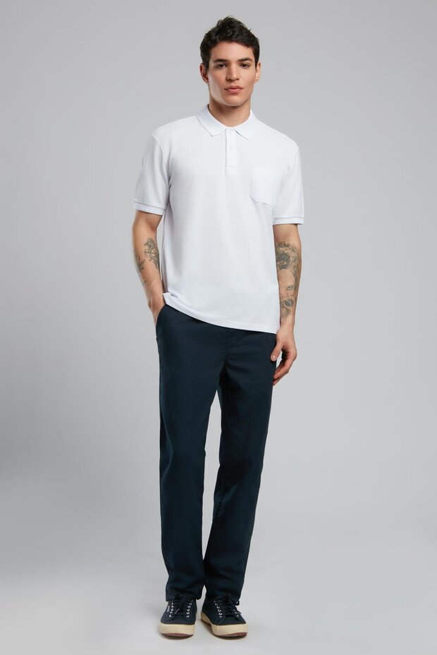 Rolan Men's 100% Cotton Polo Collar T-Shirt White