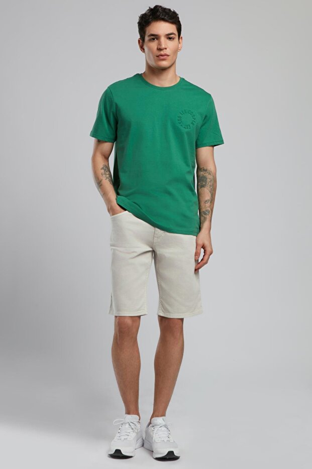Codrin Men's 100% Cotton O-Neck T-Shirt Green