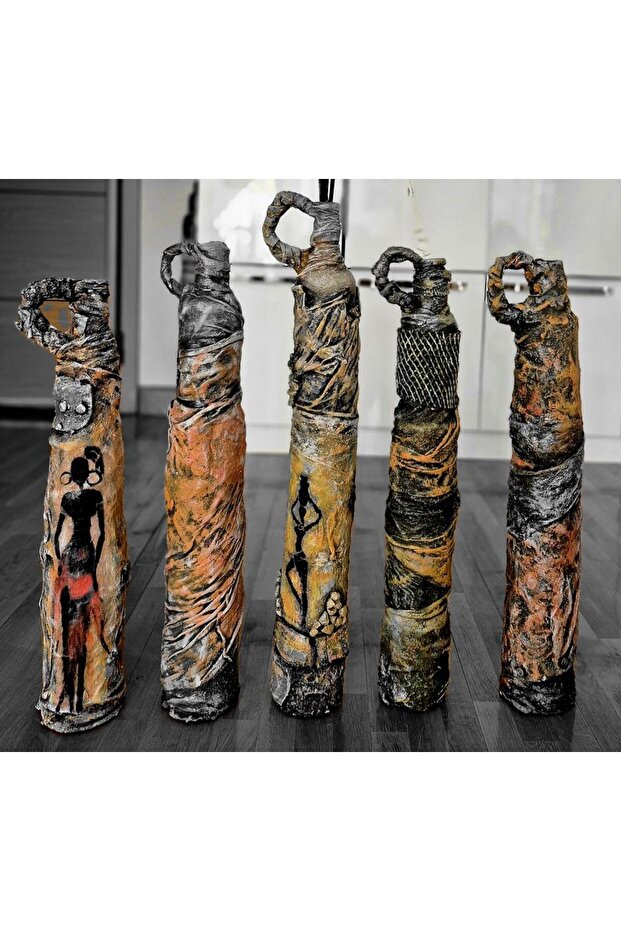 El Emeği Polyester Seramik Vazo Küp - 7