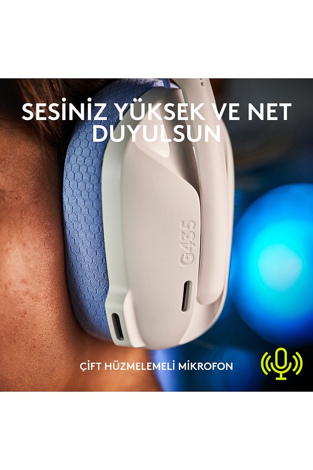 G G435 LIGHTSPEED Kablosuz Oyuncu Kulaklığı - Beyaz - 5