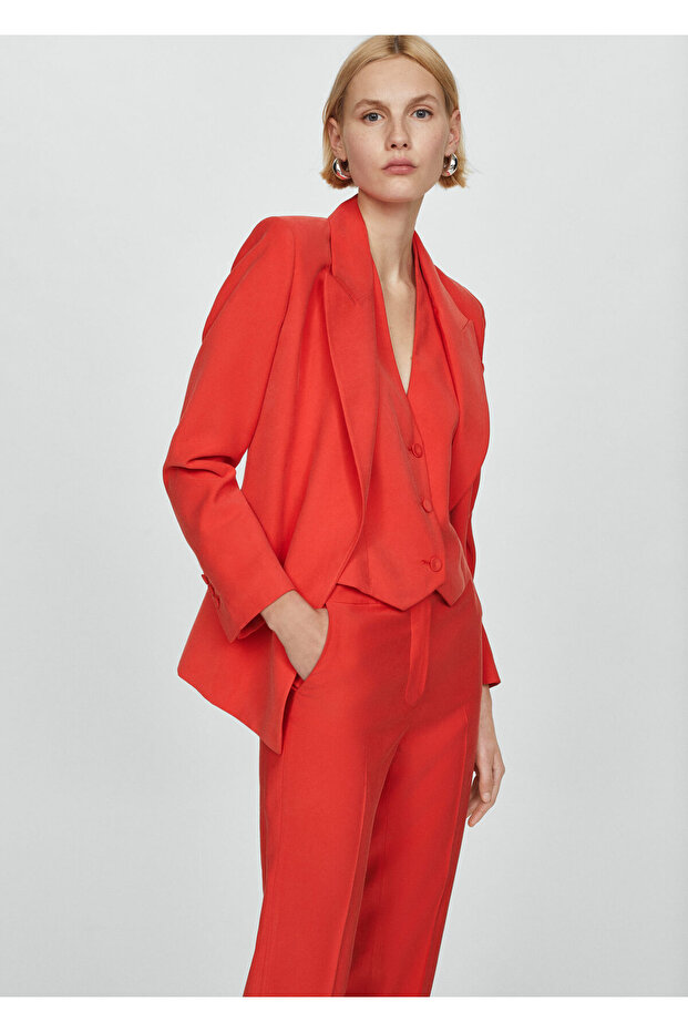 Gerade geschnittene Stoffhose - 1