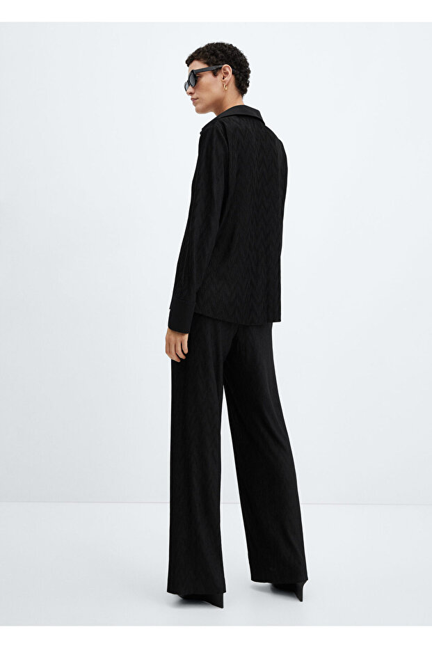 Gewebte Hose mit weitem Bein - 8