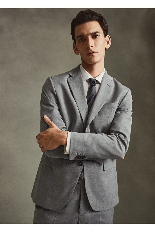 Slim Fit Patterned Blazer Jacket - 1