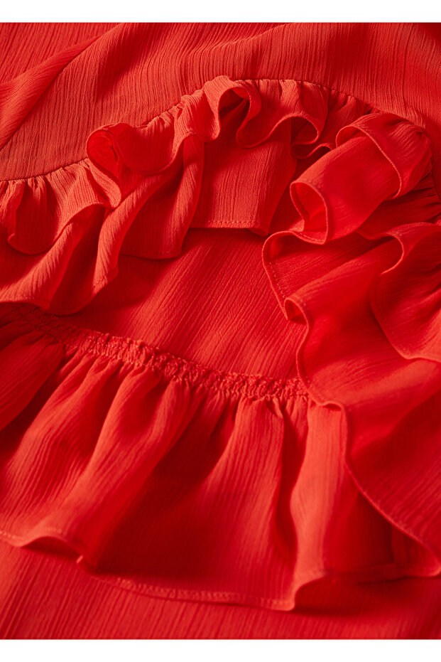 Kadın Kırmızı Elbise - 7