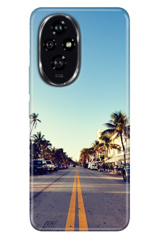 Huawei Honor 200-Pro Case Colorful Silicone Printed Cover Miami Sunset
