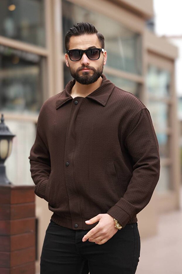 Unisex Oversized Light Thin Self-Patterned Spring Jacket - 4