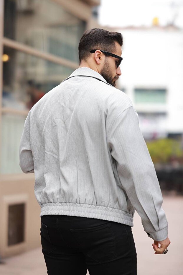 Unisex Oversized Light Thin Self-Patterned Spring Jacket - 3