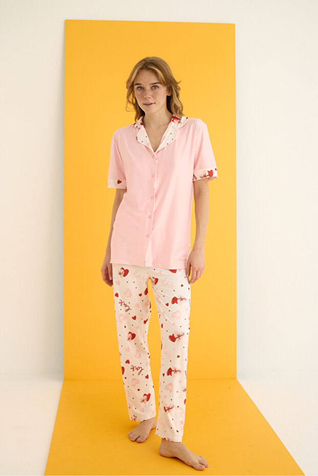 MARLA DÜĞMELİ PİJAMA TAKIMI - 2