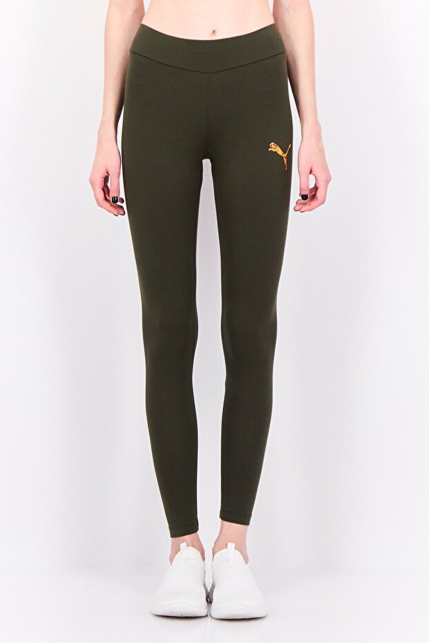 Women Tight Fit Training Tights, Dark Olive