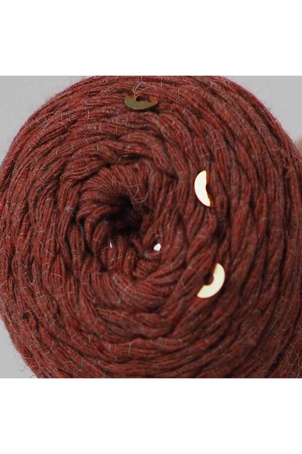 Pullu İp - Kiremit Gold Simli Pullu - 2