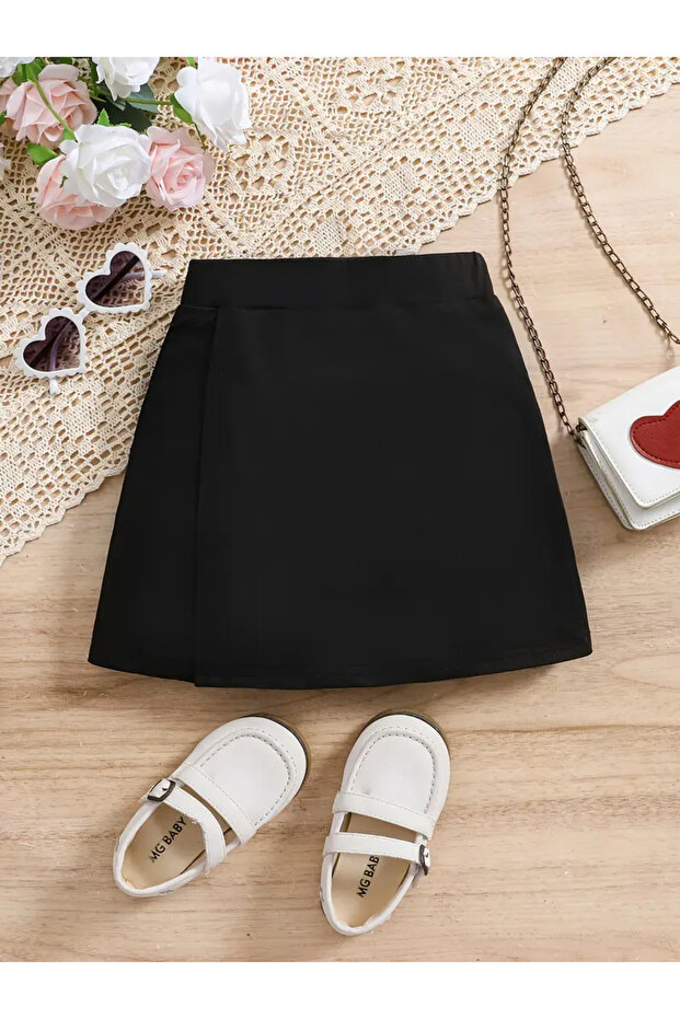 Girl's Black Shorts Skirt