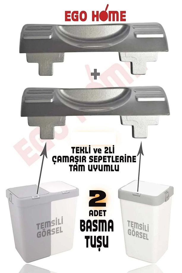 Motek Çamaşır Sepeti Yedek Açma Kapama Butonu 40lt 80lt Tümüne Uyumlu Buton 2 Adet - 1