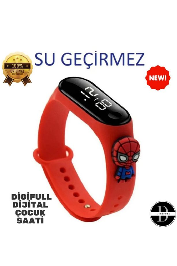 Revopro Spider Man Örümcek Adam Dokunmatik Dijital Çocuk Saat Red-k - 1