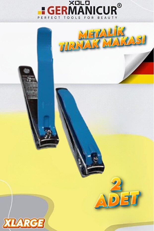 2 Adet Metalik Tırnak Makası Büyük Boy Large El Ayak Çıt Çıt Makas Makas Seti T501 - 3