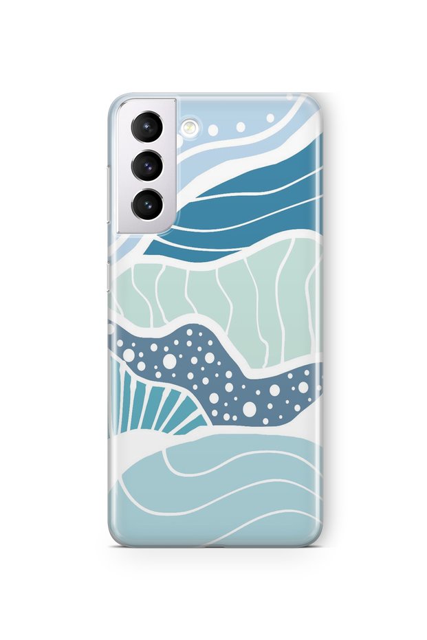 Rogue Waves Design Printed Transparent Case Compatible with Samsung Galaxy S21 Fe