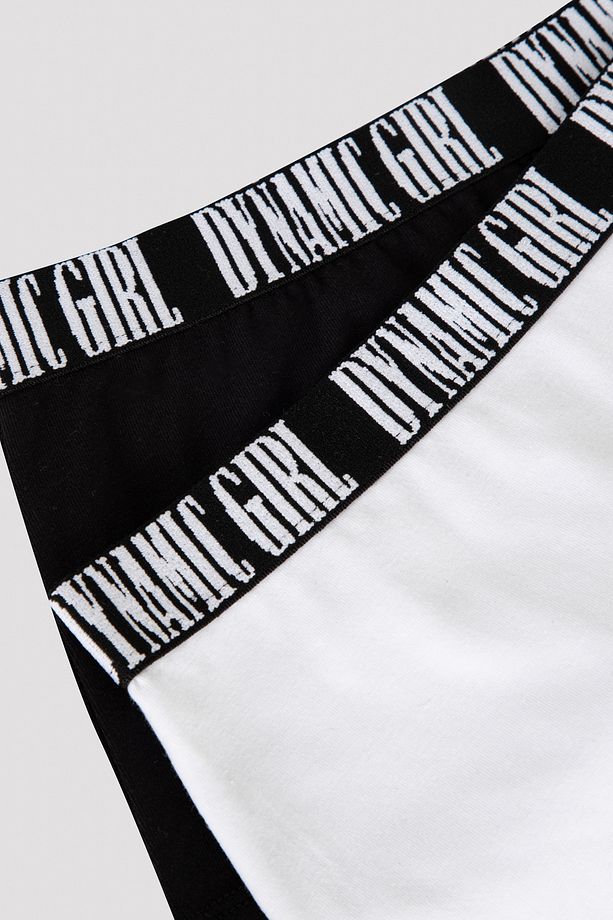Çok Renkli Kız Çocuk Sloganlı 2'li Boxer - 2