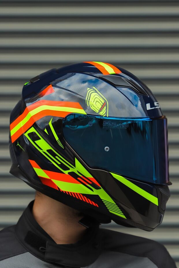 Stream Evo Reflex Mavi Turuncu Kask - 2