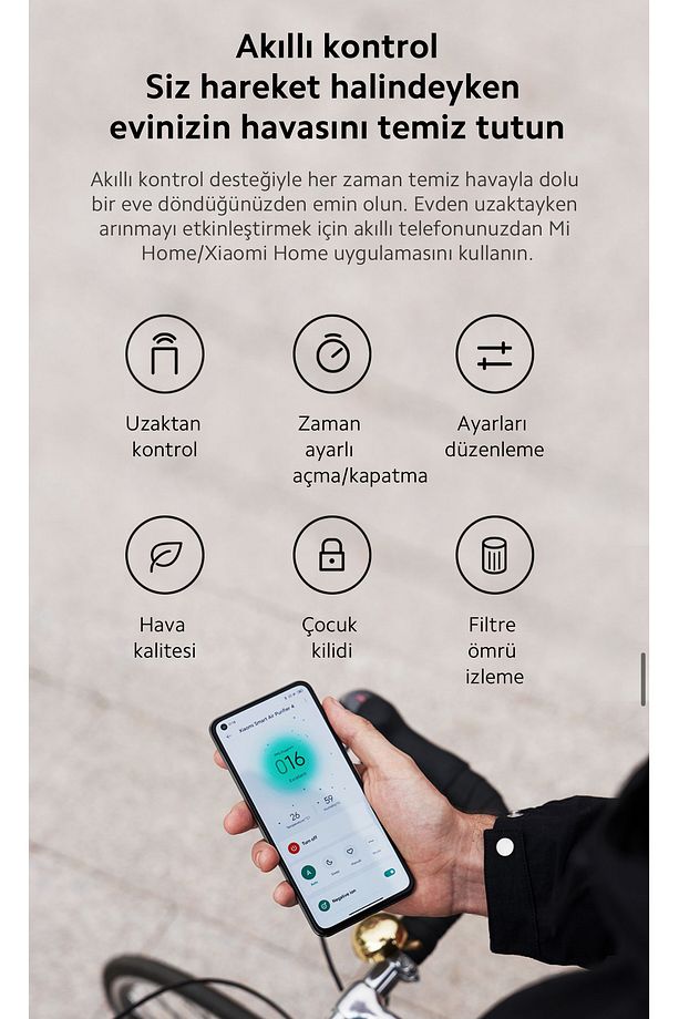 Hepa Filtreli, Oled Ekranlı 3 Ü 1 Arada Yüksek Kaliteli Akıllı Hava Temizleyici, 48m² - 4