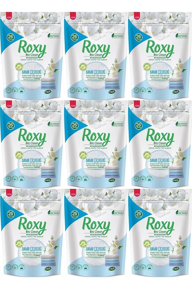 Roxy Bio Clean Matik Sabun Tozu 800gr Bahar Çiçekleri (9 LU SET) (234 YIKAMA) - 1
