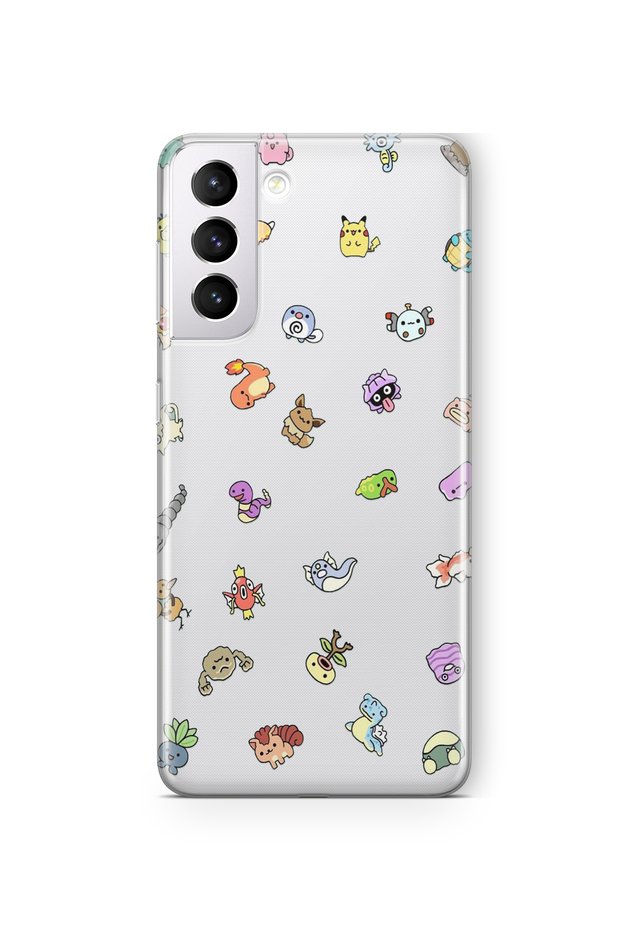 Pokemon Design Printed Transparent Case Compatible with Samsung Galaxy S21 Fe