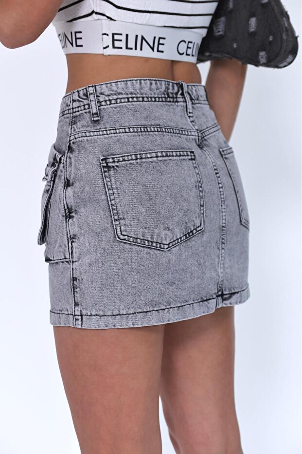 MINI SUKNJA SA DETALJOM PREDNJEG DŽEPA - 2