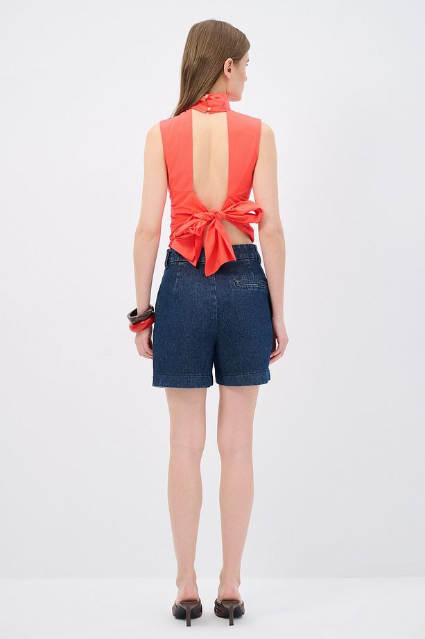 Cepli Denim Şort - 5