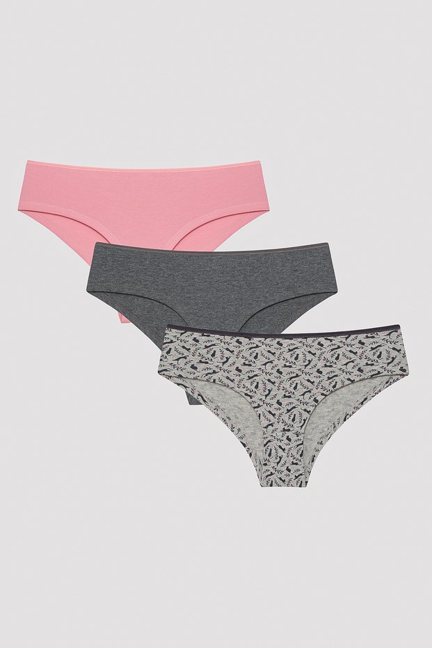 Meow Multicolored 3-Piece Hipster Panties