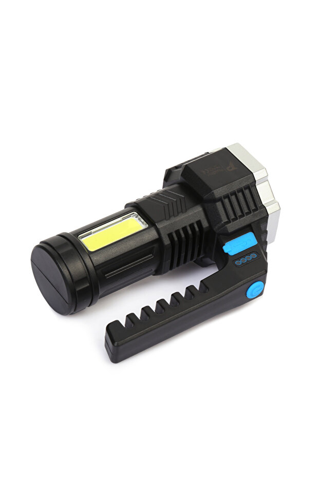 PS-3879 USB Şarj Göstergeli Şarj Edilebilir 7*XPE +COB Led El Feneri - 4