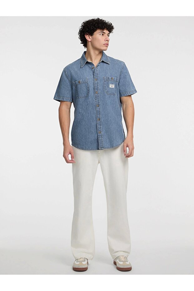 GJ REGULAR SS DENIM SHIRT Erkek Mavi Gömlek M5GH09D5NY2-GJMW - 2