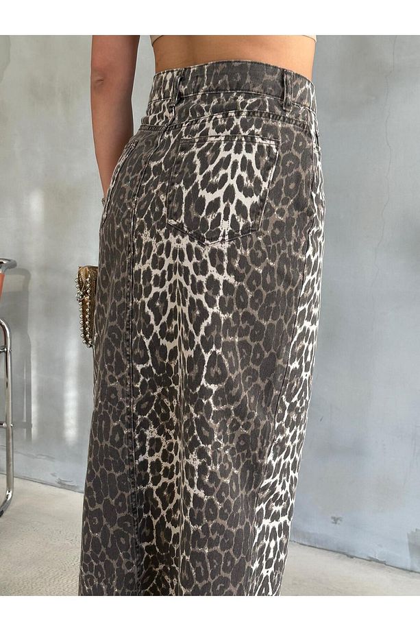 LEOPAR DESENLİ MAXİ ETEK - 6