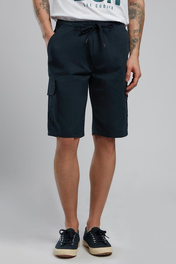 Jogger Cargo Erkek Dokuma Şort Lacivert - 2
