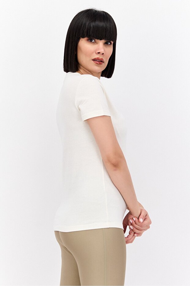 Women Sportswear Fit Training Top, Beige - 2