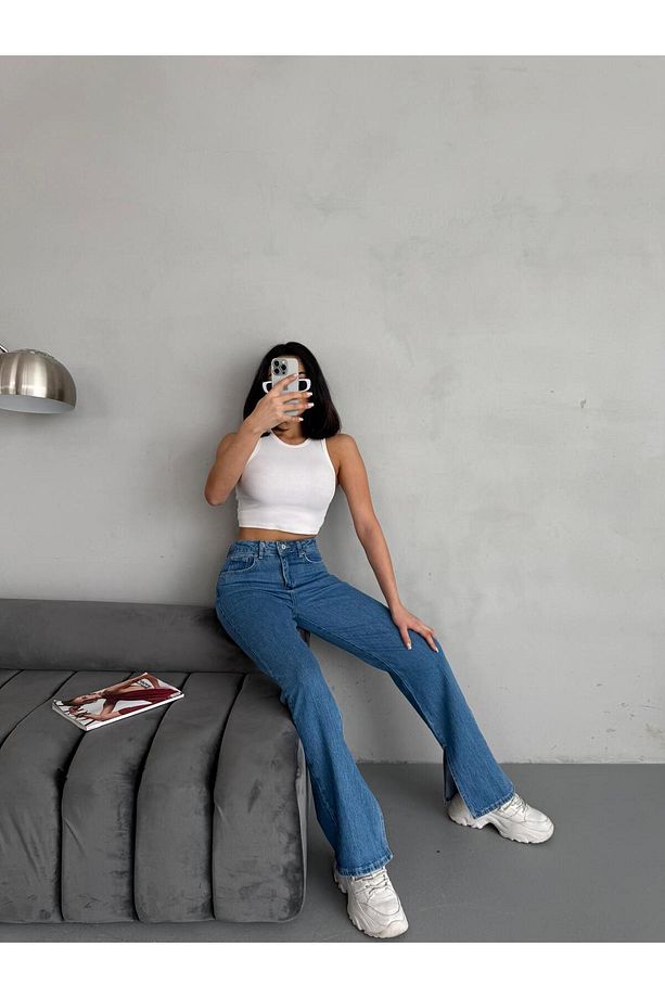 YIRTMAÇ DETAYLI BORU PAÇA LYCRA JEAN - 2