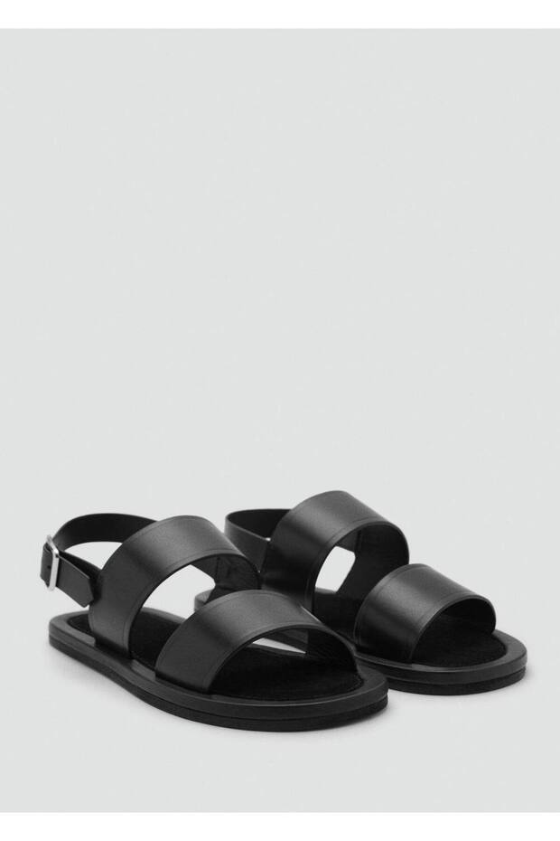 Bantlı deri sandalet - 1